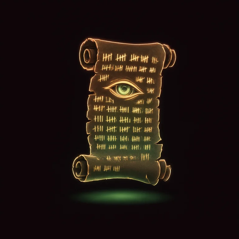 The Ledger, a sentient scroll lined with glowing tallies